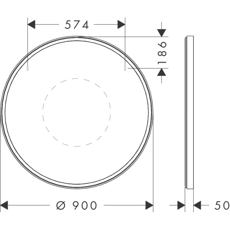 Hansgrohe Xarita S spejl med lys, sensor, dæmpbar, 90 cm, mat hvid