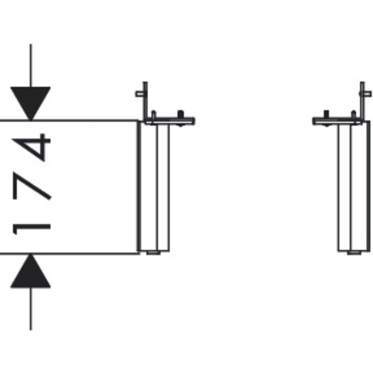 Hansgrohe Xelu Q ben til underskab, 17,4 cm, mat hvid