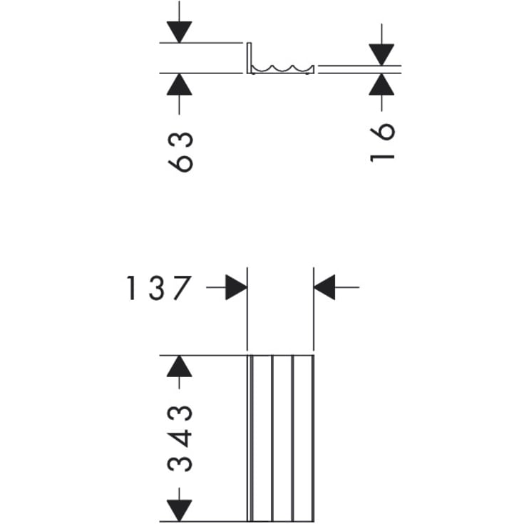 Hansgrohe IntraStoris skuffeindsats, 14x34 cm, eg