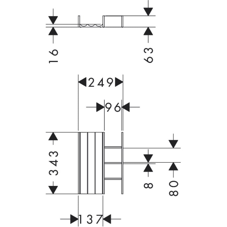 Hansgrohe IntraStoris skuffeindsats, 34 cm, eg
