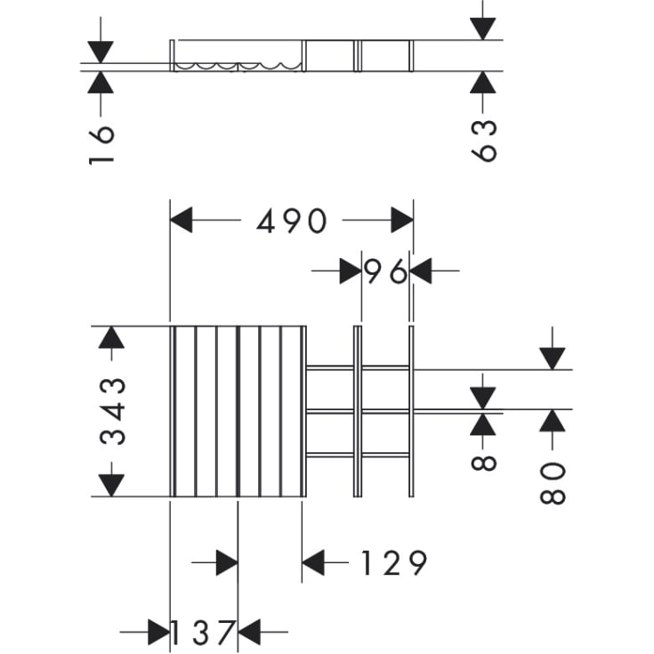 Hansgrohe IntraStoris skuffeindsats, 34 cm, eg