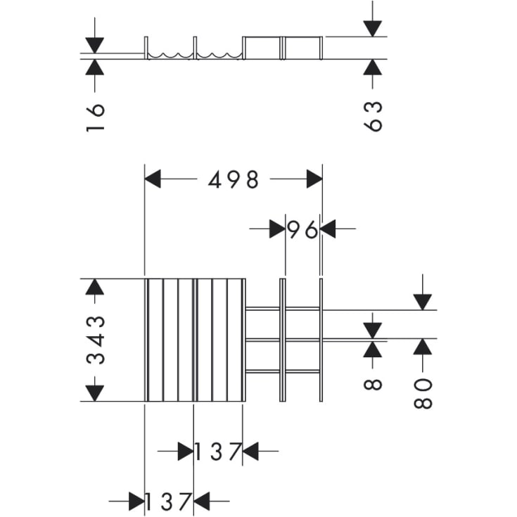 Hansgrohe IntraStoris skuffeindsats, 34 cm, eg