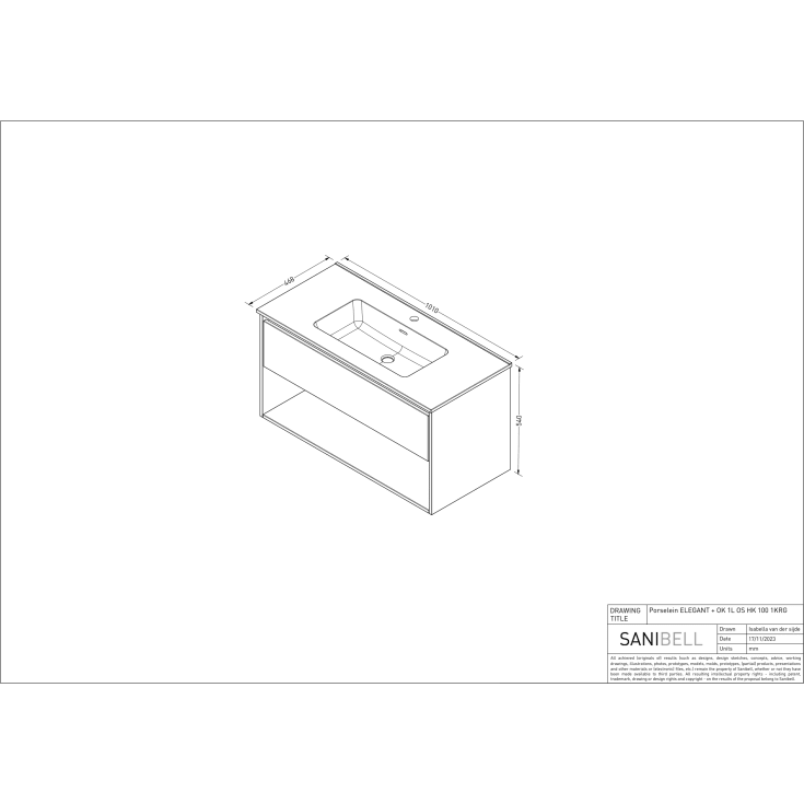 Sanibell Proline møbelpakke, 101x46,8 cm, cabana eg