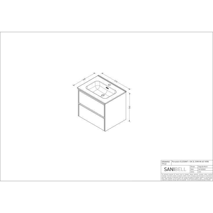Sanibell Proline møbelpakke, 61x46,8 cm, mat hvid