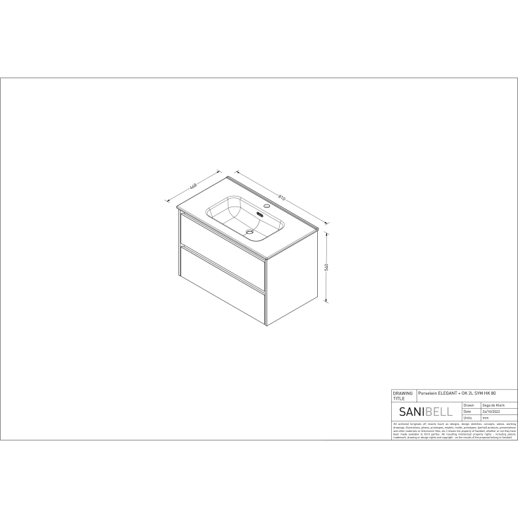 Sanibell Proline møbelpakke, 81x46,8 cm, mat sort