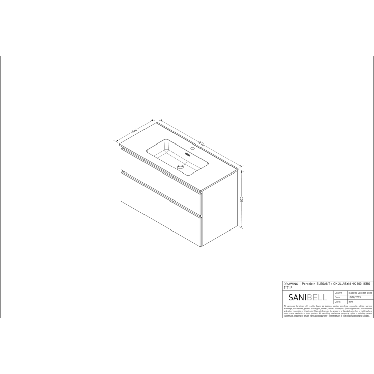 Sanibell Proline møbelpakke, 101x46,8 cm, mat sort