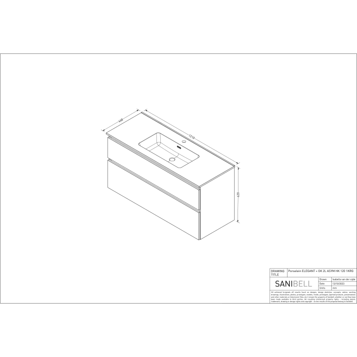 Sanibell Proline møbelpakke, 121x46,8 cm, ideal eg