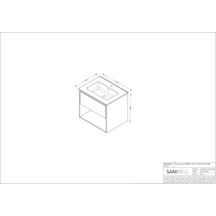 Sanibell Proline møbelpakke, 61x46,8 cm, cabana eg