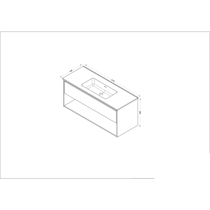 Sanibell Proline møbelpakke, 121x46,8 cm, ideal eg
