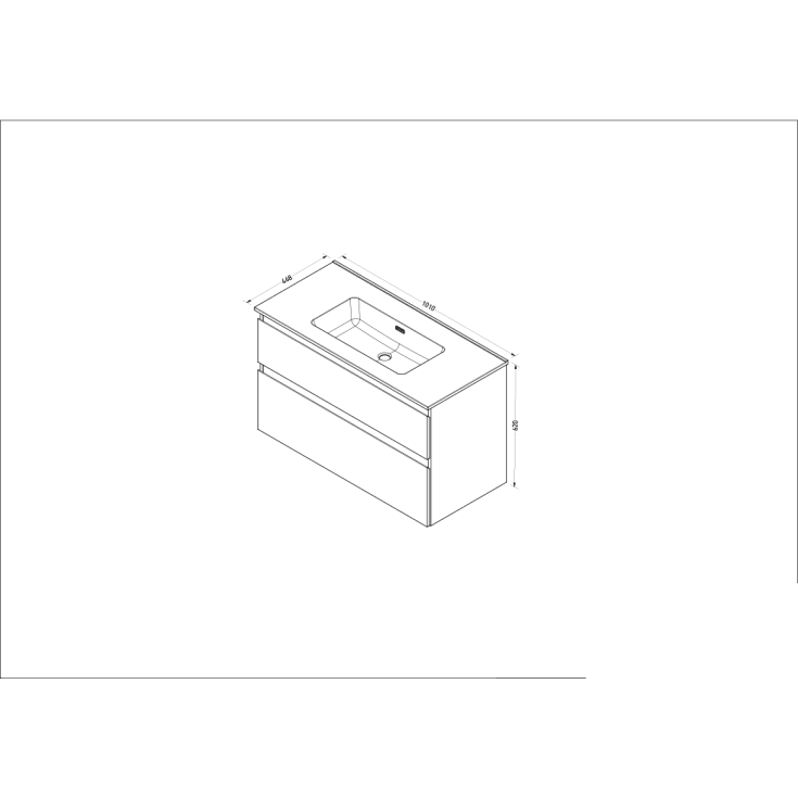 Sanibell Proline møbelpakke, 101x46,8 cm, hvid højglans