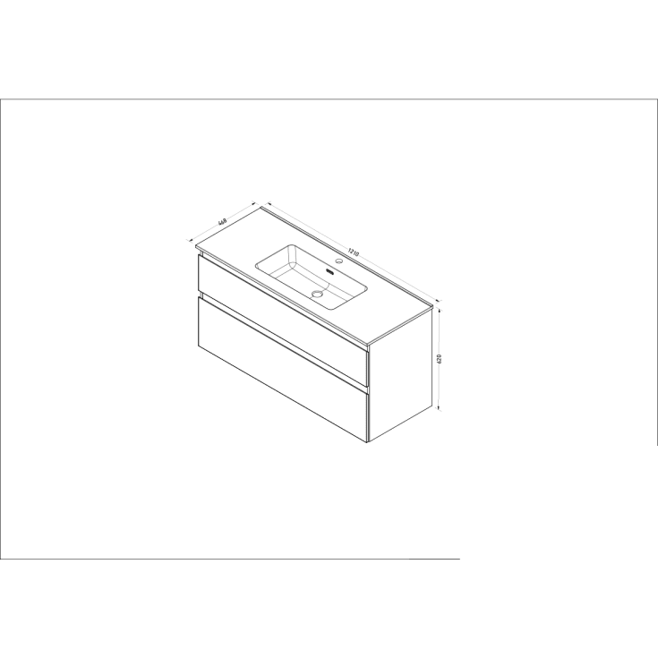 Sanibell Proline møbelpakke, 121x46,8 cm, hvid højglans