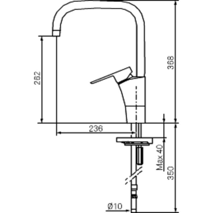Mora Cera køkkenarmatur k7 med høj j-svingtud