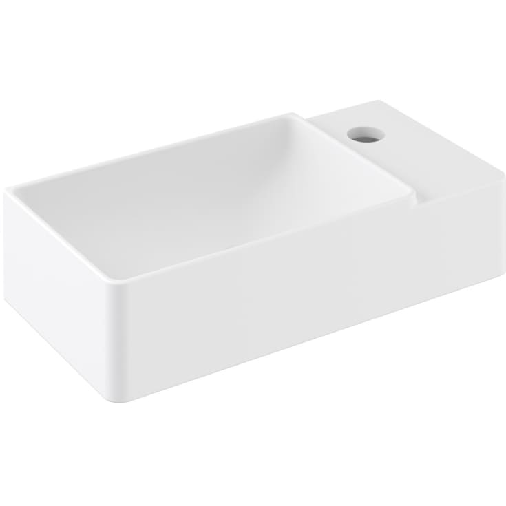 Cosmic Fancy håndvask, 40x20, højre, mat hvid