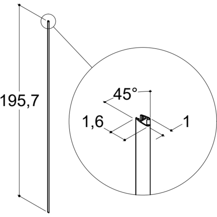 Dansani Match magnetliste, brusedør, mat sort