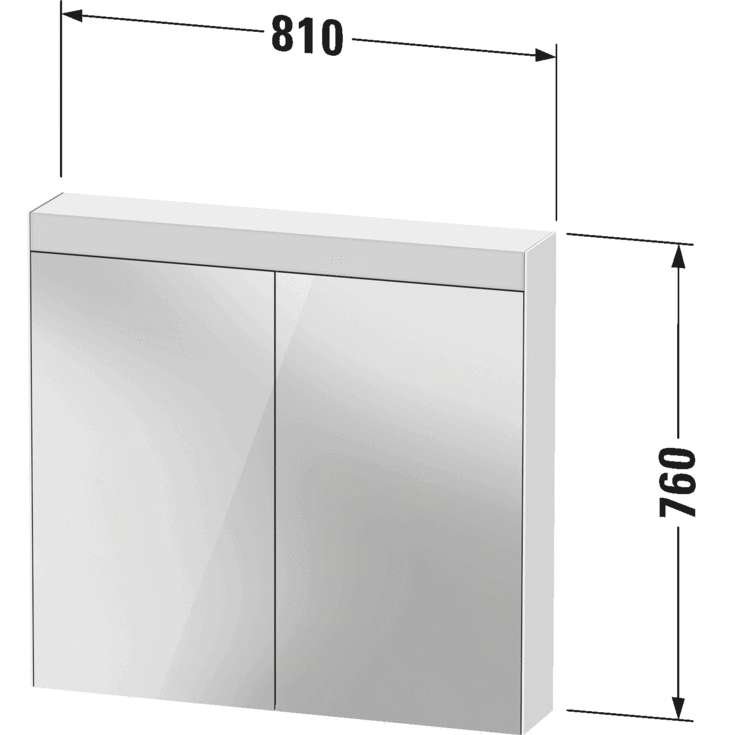 Duravit spejlskab med lys, 81x76 cm, hvid højglans