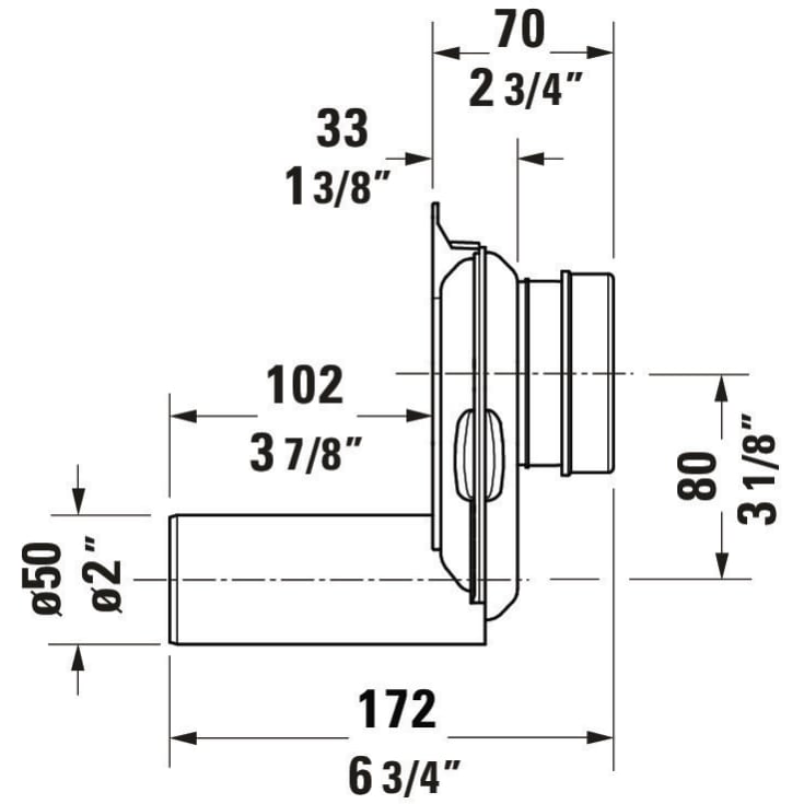 Duravit vannlås for urinal, Ø50 mm
