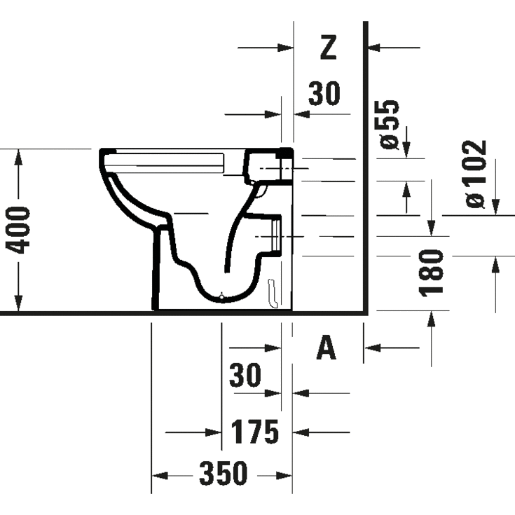 Duravit No.1 toilet, uden skyllekant, hvid