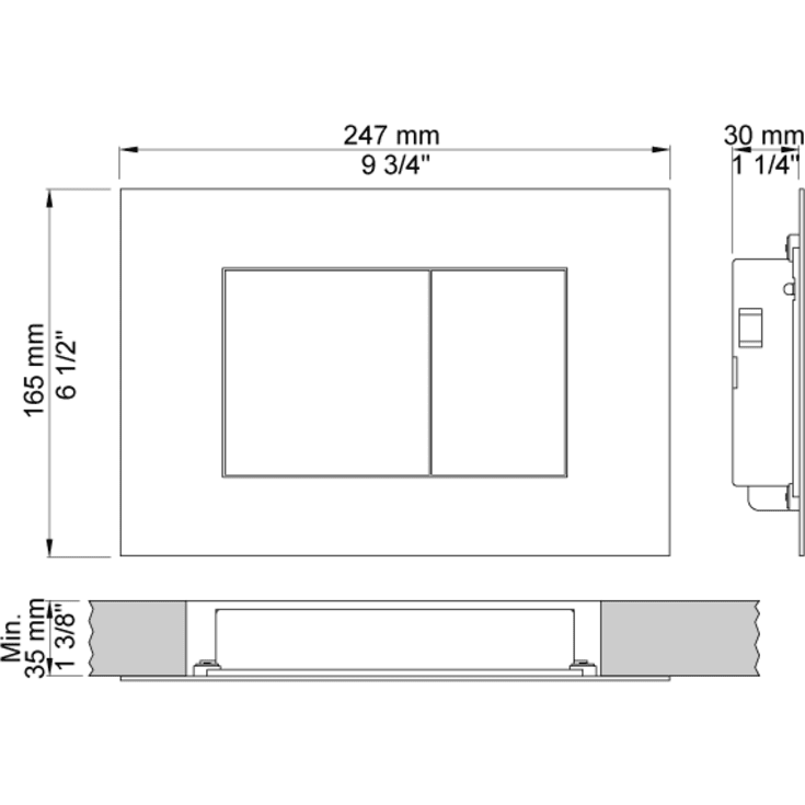 Vola A85 betjeningsplade, krom