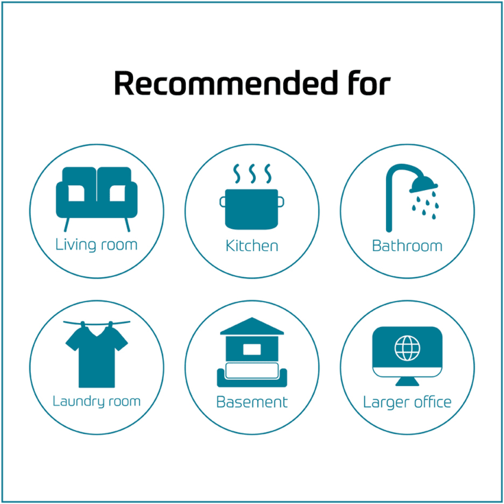 Eeese Hugo avfukter og luftrenser, appstyrt, 25 liter/døgn, 120 m²