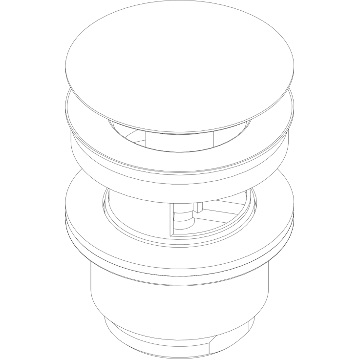 Damixa Silhouet bundventil, push-open, poleret kobber