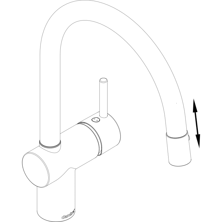 Damixa Osier køkkenarmatur, udtrækstud, krom