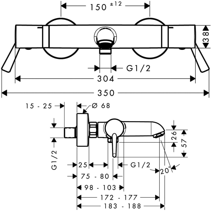 Hansgrohe Ecostat Comfort Care kararmatur, krom