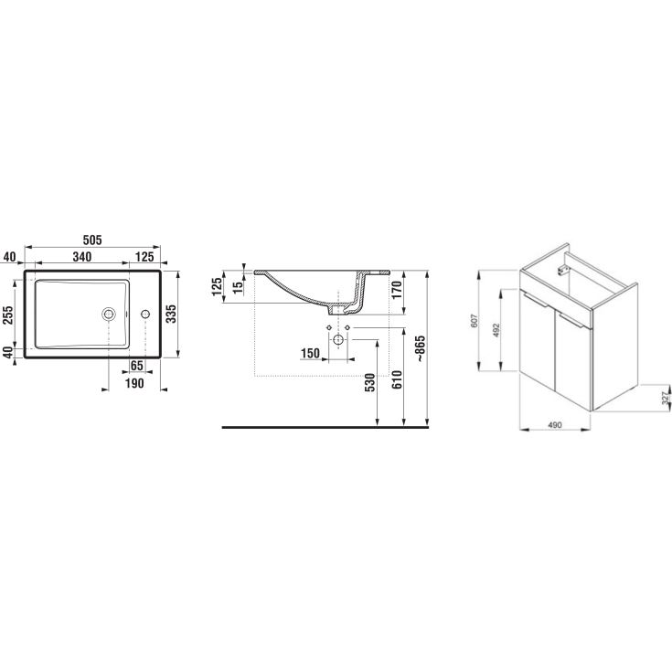 Jika Cube møbelpakke, 50,5x33,5 cm, hvit