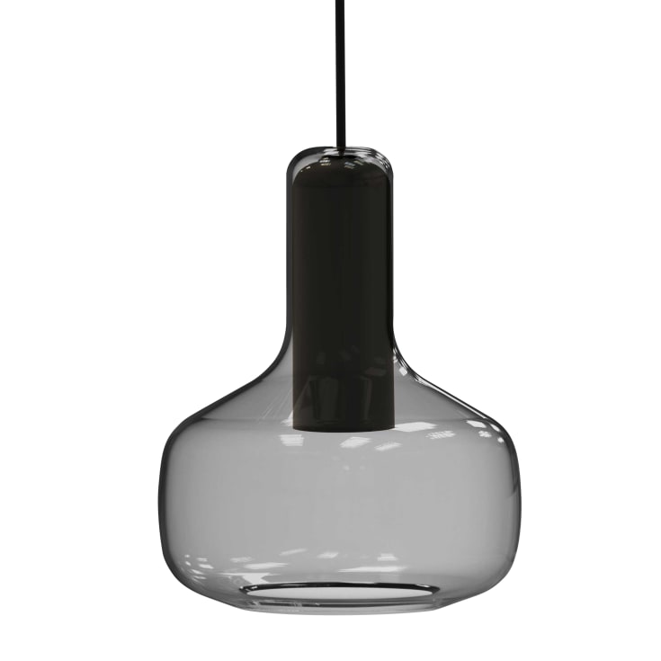 Corpa Iris L pendellampe røykfarget GU10 maks 9W, munnblåst glass