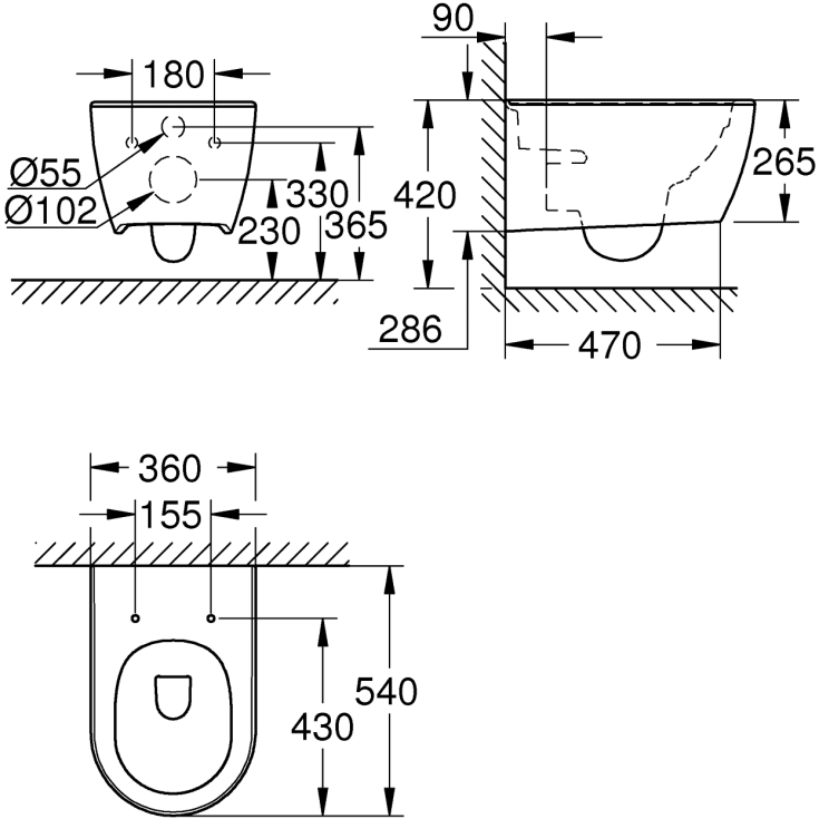 Grohe Overdel Blå 1/2 "