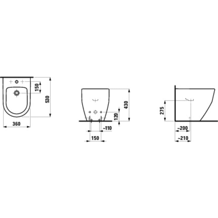 Laufen Pro bidet, rengøringsvenlig, hvid