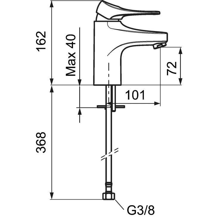 FM Mattsson 9000XE håndvaskarmatur, krom