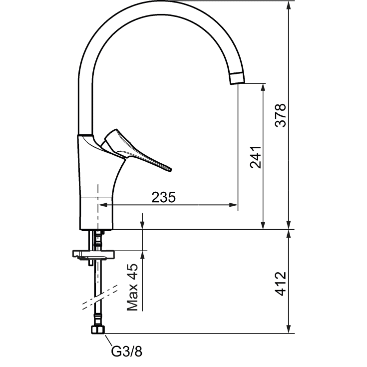 FM Mattsson 9000XE køkkenarmatur, børstet krom