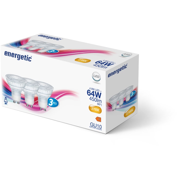 Nordlux GU10 spotpære 4,9W, 2700K, 3-pak