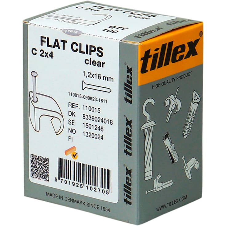 100 stk CLIPS 2X4/16MM-100 NATUR
