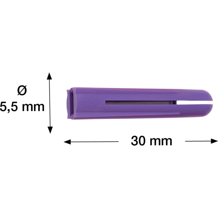 100 stk Plugger PX 5,5X30mm-100 lilla