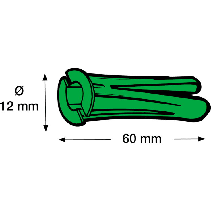 500 stk Tillex KP dybel, Ø12x60 mm