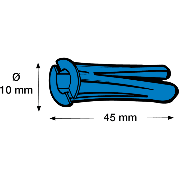 1000 stk Tillex KP rawlplug, Ø10x45 mm, blå