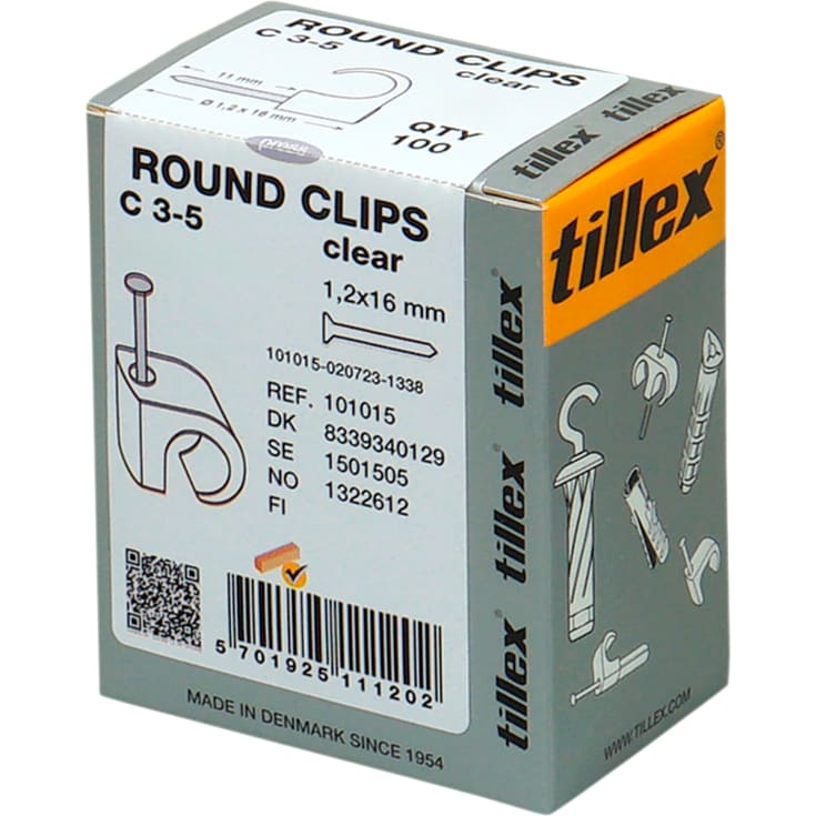 100 stk Clips 3-5/16 mm natur (100)