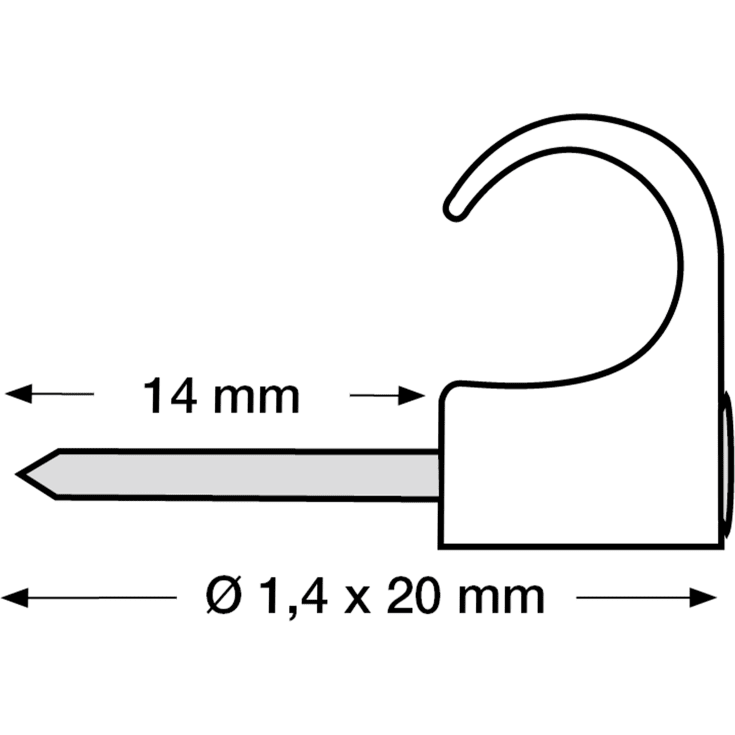 100 stk Clips 4-6/20 mm natur (100)