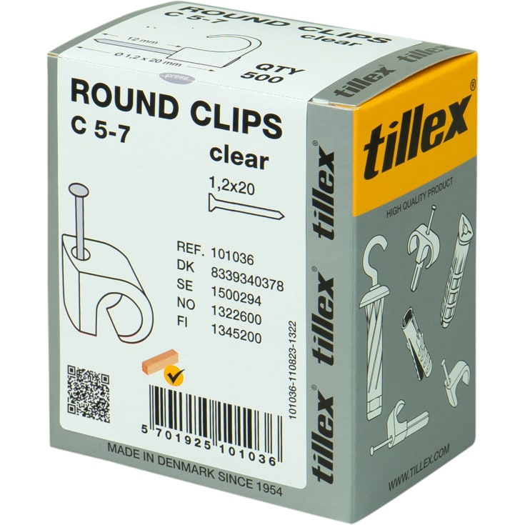 5000 stk Clips 5-7/20 mm natur (500)