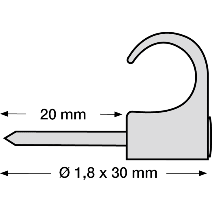 100 stk Clips 7-10/30 mm grå (100)