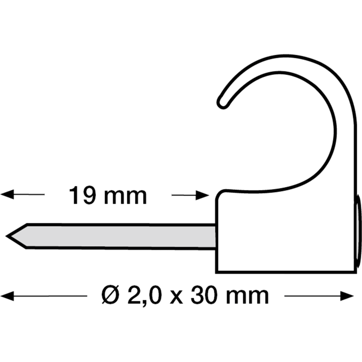 100 stk Clips 8-12/30 mm hvid (100)