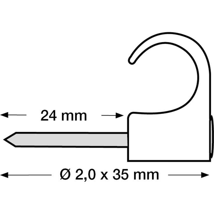 1000 stk CLIPS 8-12/35MM-100 HVID