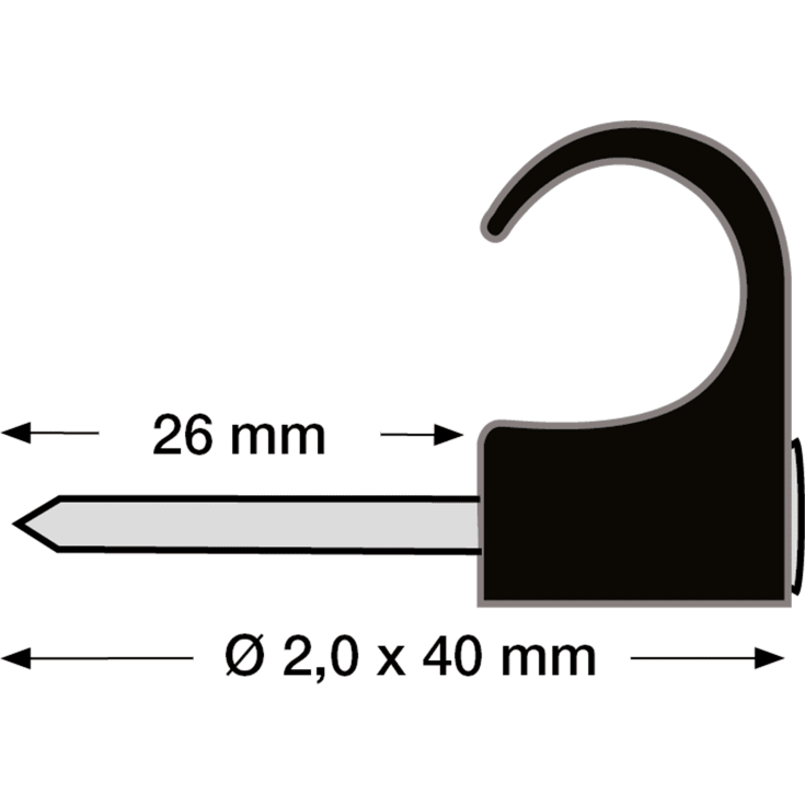 1000 stk CLIPS 12-16/40MM-100 SORT