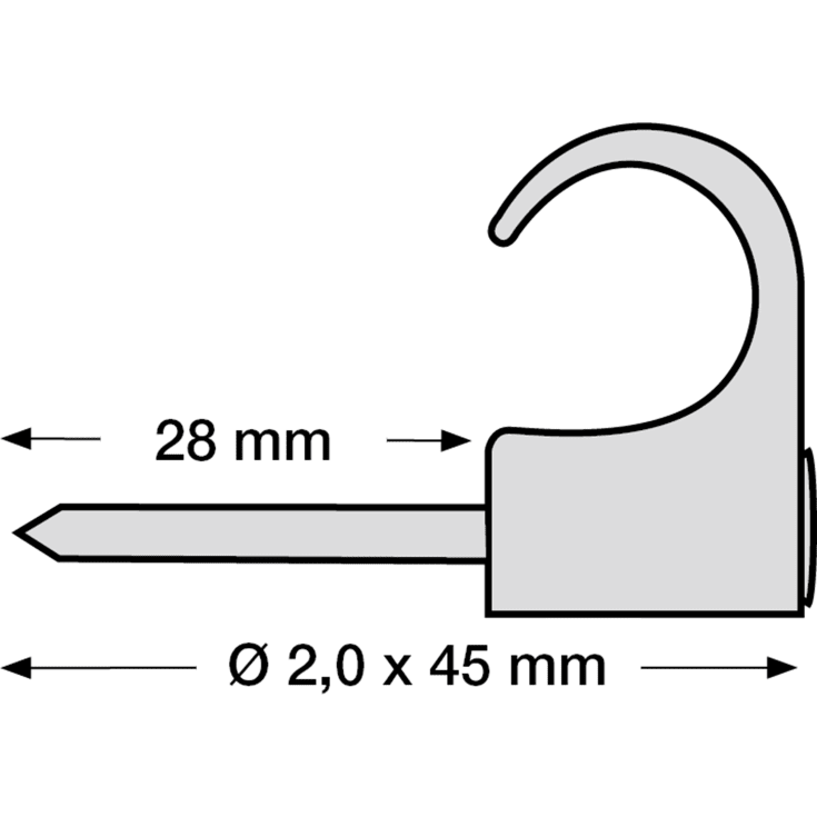 100 stk Clips 14-20/45 mm grå (100)
