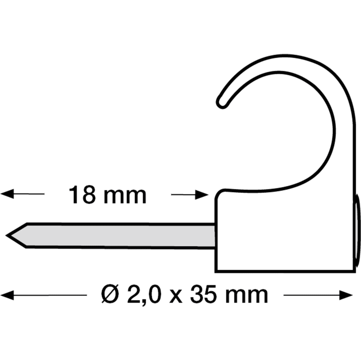 100 stk Clips 14-20/35mm hvid (100)