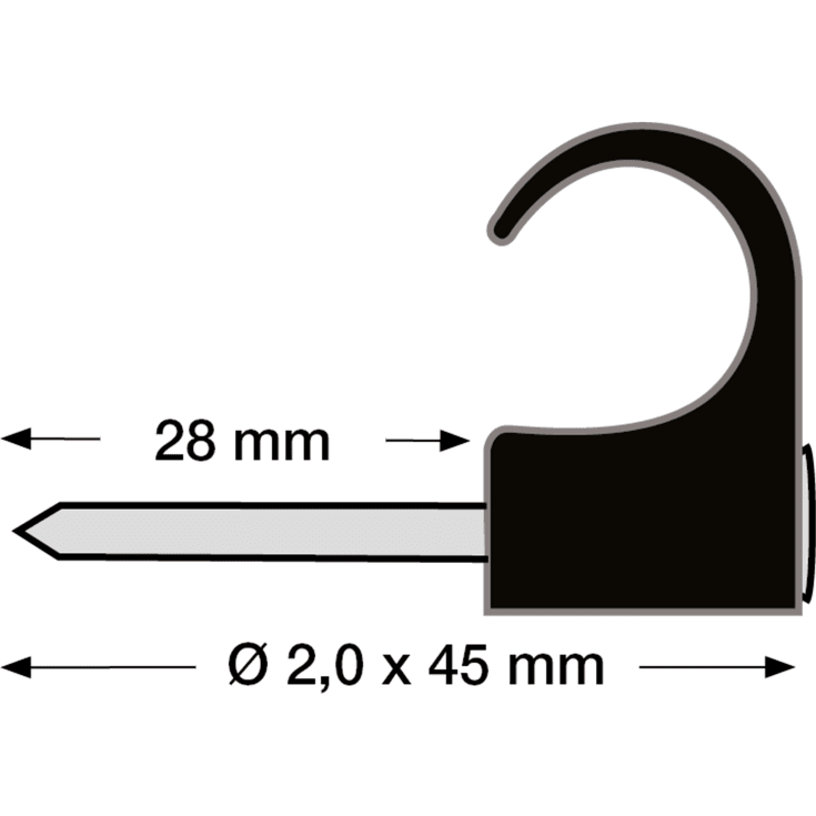 1000 stk CLIPS 14-20/45MM-100 SORT