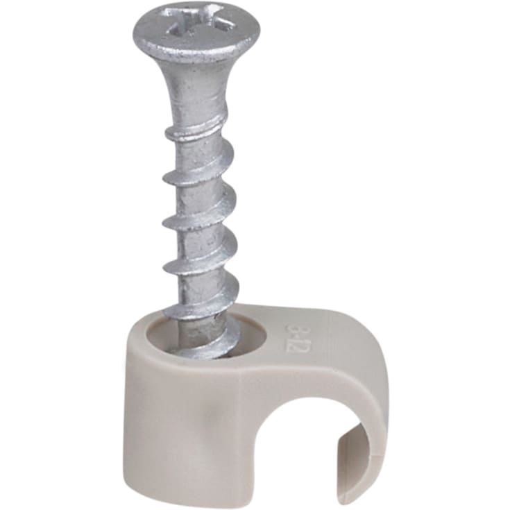 100 stk Skrueclips 8-12 mm, rund, PH2, grå