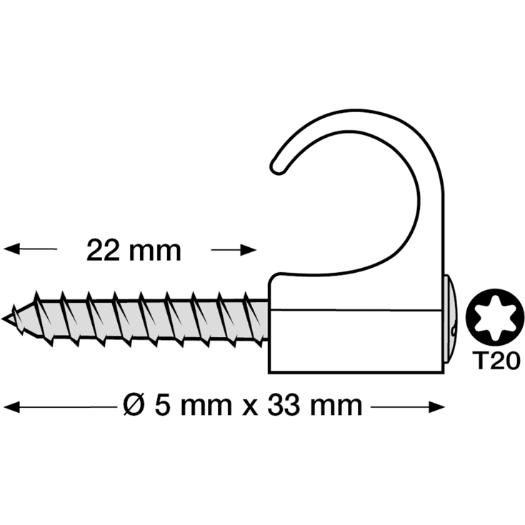 100 stk Skrue Clips SC-C4 7-10 Torx20 Hvid (100)
