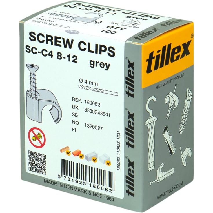 100 stk Skrue Clips SC-C4 8-12 Torx20 grå (100)